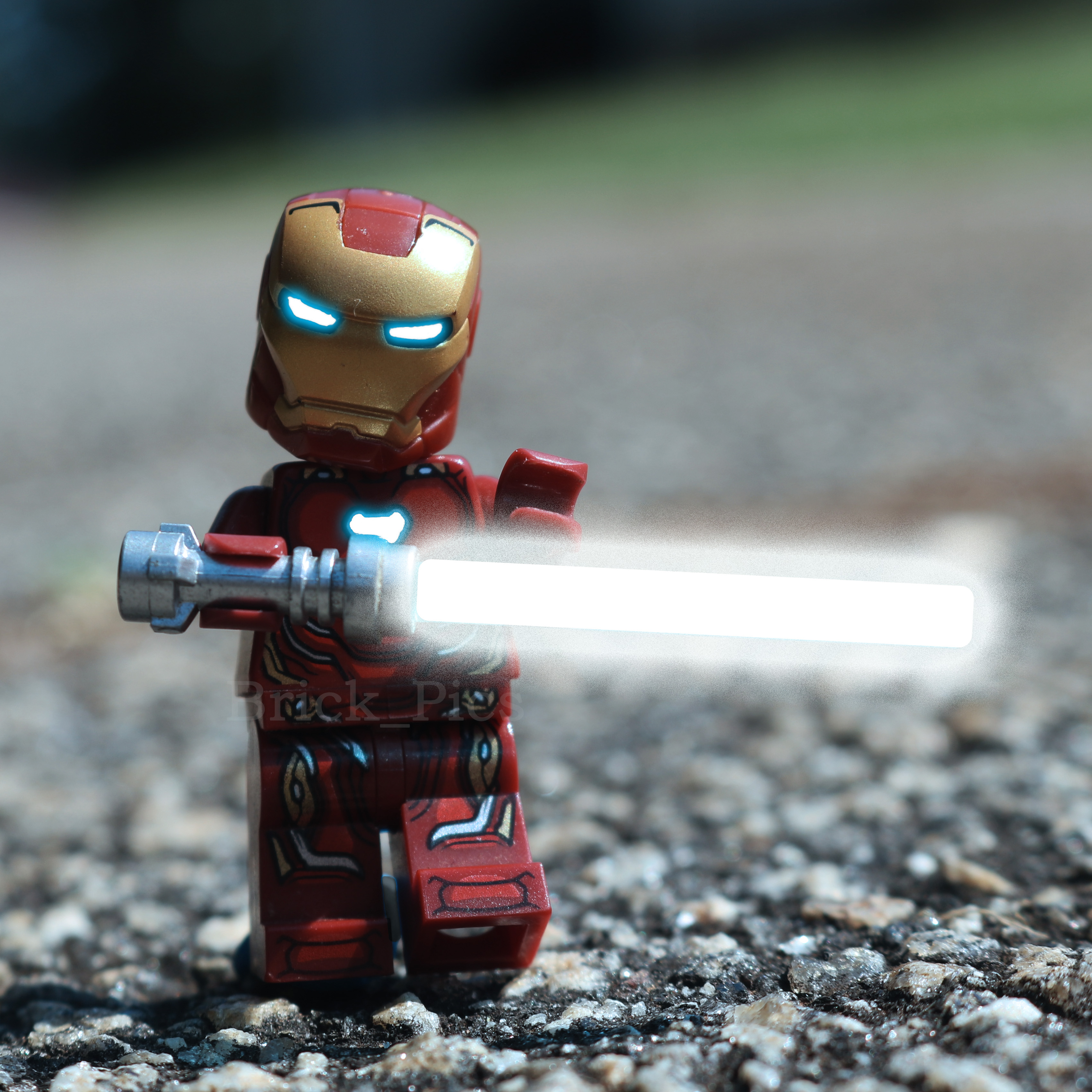 iron man with a lightsaber